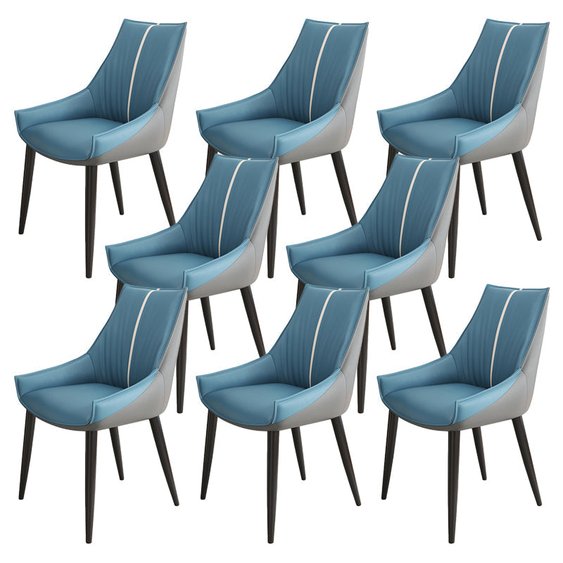 Glam Style Parsons Back Upholstered 4 Legs Home Use Dining Side Chair Blue 8 Piece Set Black Clearhalo 'Dining Chairs' 'Dining Tables & Seating' 'dining_chair' 'furn' 'furn_dining_chair' 'Furniture' 'Kitchen & Dining Furniture' 7733926
