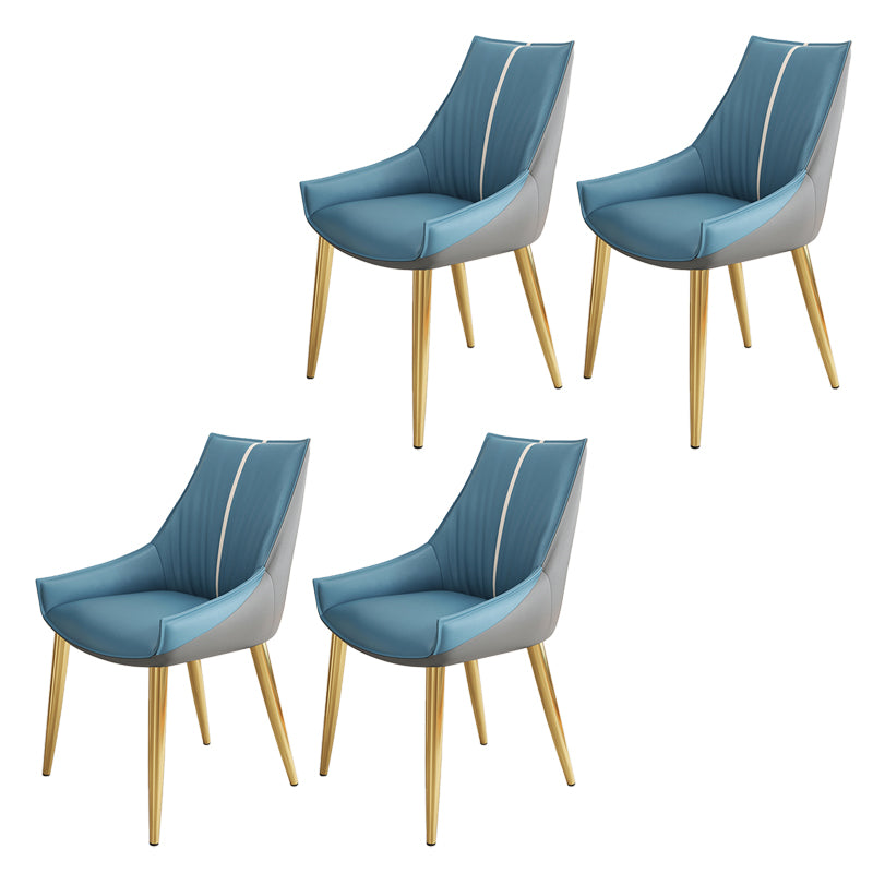 Glam Style Parsons Back Upholstered 4 Legs Home Use Dining Side Chair Blue 4 Piece Set Brass Gold Clearhalo 'Dining Chairs' 'Dining Tables & Seating' 'dining_chair' 'furn' 'furn_dining_chair' 'Furniture' 'Kitchen & Dining Furniture' 7733929