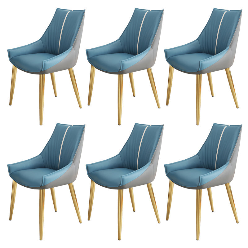 Glam Style Parsons Back Upholstered 4 Legs Home Use Dining Side Chair Blue 6 Piece Set Brass Gold Clearhalo 'Dining Chairs' 'Dining Tables & Seating' 'dining_chair' 'furn' 'furn_dining_chair' 'Furniture' 'Kitchen & Dining Furniture' 7733930