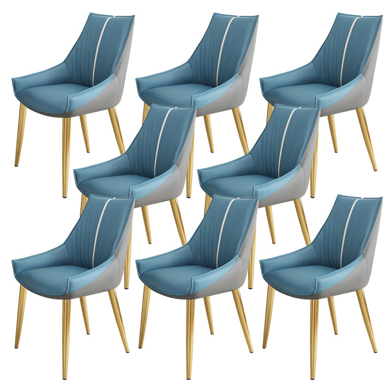 Glam Style Parsons Back Upholstered 4 Legs Home Use Dining Side Chair Blue 8 Piece Set Brass Gold Clearhalo 'Dining Chairs' 'Dining Tables & Seating' 'dining_chair' 'furn' 'furn_dining_chair' 'Furniture' 'Kitchen & Dining Furniture' 7733931