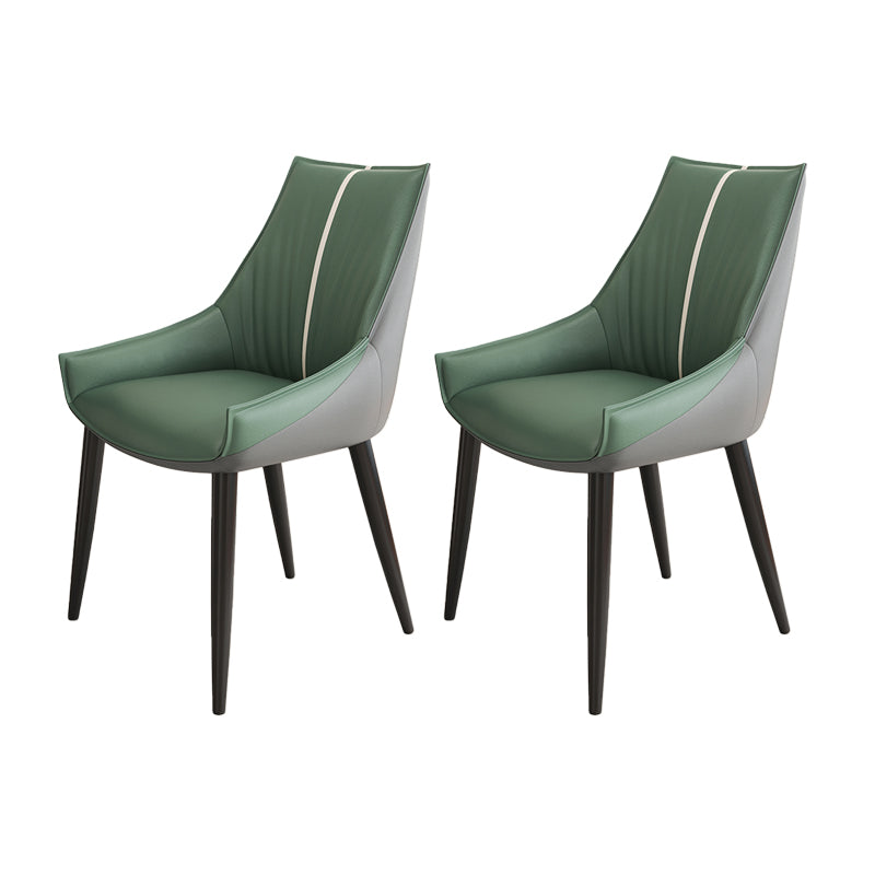 Glam Style Parsons Back Upholstered 4 Legs Home Use Dining Side Chair Green 2 Piece Set Black Clearhalo 'Dining Chairs' 'Dining Tables & Seating' 'dining_chair' 'furn' 'furn_dining_chair' 'Furniture' 'Kitchen & Dining Furniture' 7733933
