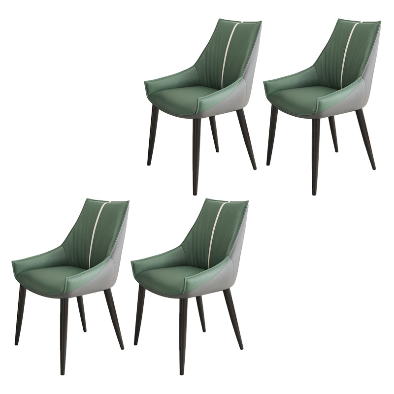 Glam Style Parsons Back Upholstered 4 Legs Home Use Dining Side Chair Green 4 Piece Set Black Clearhalo 'Dining Chairs' 'Dining Tables & Seating' 'dining_chair' 'furn' 'furn_dining_chair' 'Furniture' 'Kitchen & Dining Furniture' 7733934
