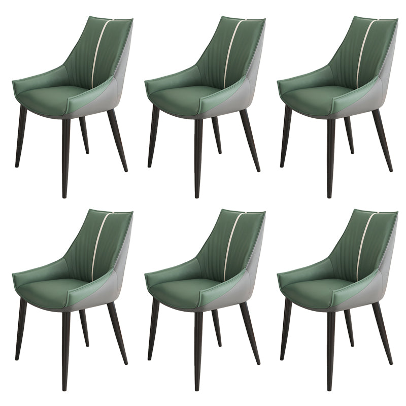 Glam Style Parsons Back Upholstered 4 Legs Home Use Dining Side Chair Green 6 Piece Set Black Clearhalo 'Dining Chairs' 'Dining Tables & Seating' 'dining_chair' 'furn' 'furn_dining_chair' 'Furniture' 'Kitchen & Dining Furniture' 7733935