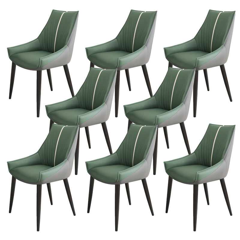 Glam Style Parsons Back Upholstered 4 Legs Home Use Dining Side Chair Green 8 Piece Set Black Clearhalo 'Dining Chairs' 'Dining Tables & Seating' 'dining_chair' 'furn' 'furn_dining_chair' 'Furniture' 'Kitchen & Dining Furniture' 7733936