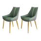 Glam Style Parsons Back Upholstered 4 Legs Home Use Dining Side Chair Green 2 Piece Set Brass Gold Clearhalo 'Dining Chairs' 'Dining Tables & Seating' 'dining_chair' 'furn' 'furn_dining_chair' 'Furniture' 'Kitchen & Dining Furniture' 7733938