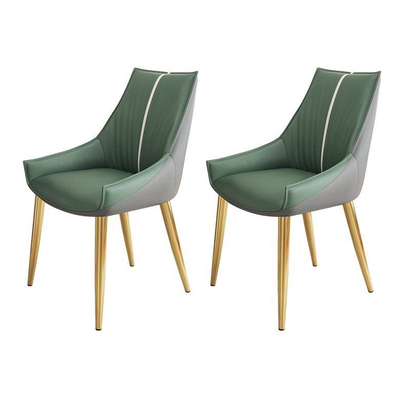 Glam Style Parsons Back Upholstered 4 Legs Home Use Dining Side Chair Green 2 Piece Set Brass Gold Clearhalo 'Dining Chairs' 'Dining Tables & Seating' 'dining_chair' 'furn' 'furn_dining_chair' 'Furniture' 'Kitchen & Dining Furniture' 7733938