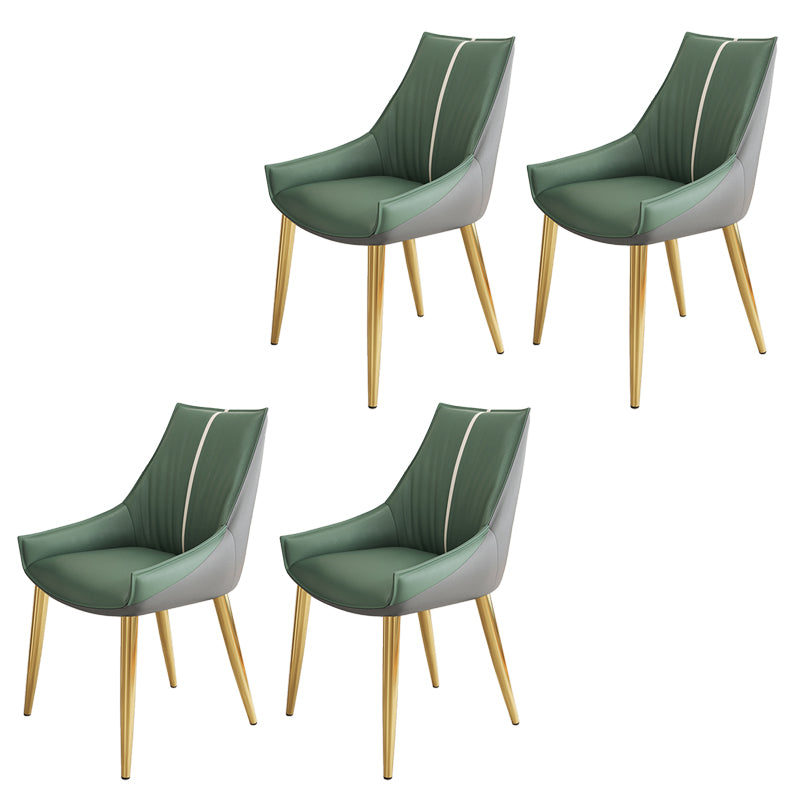 Glam Style Parsons Back Upholstered 4 Legs Home Use Dining Side Chair Green 4 Piece Set Brass Gold Clearhalo 'Dining Chairs' 'Dining Tables & Seating' 'dining_chair' 'furn' 'furn_dining_chair' 'Furniture' 'Kitchen & Dining Furniture' 7733939