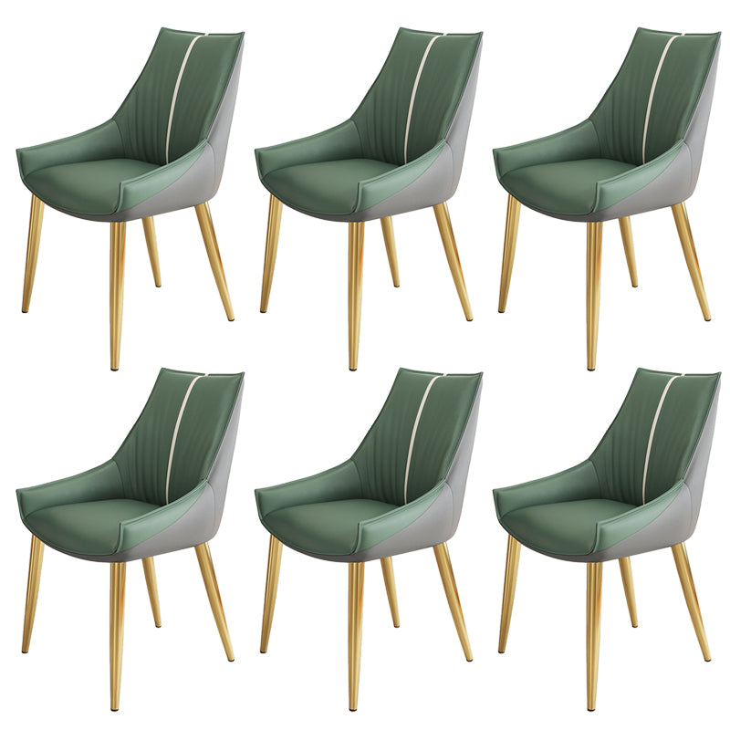 Glam Style Parsons Back Upholstered 4 Legs Home Use Dining Side Chair Green 6 Piece Set Brass Gold Clearhalo 'Dining Chairs' 'Dining Tables & Seating' 'dining_chair' 'furn' 'furn_dining_chair' 'Furniture' 'Kitchen & Dining Furniture' 7733940