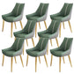 Glam Style Parsons Back Upholstered 4 Legs Home Use Dining Side Chair Green 8 Piece Set Brass Gold Clearhalo 'Dining Chairs' 'Dining Tables & Seating' 'dining_chair' 'furn' 'furn_dining_chair' 'Furniture' 'Kitchen & Dining Furniture' 7733941