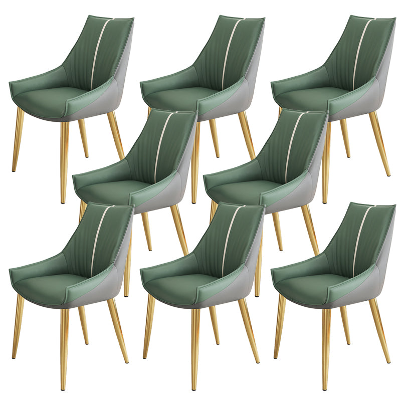 Glam Style Parsons Back Upholstered 4 Legs Home Use Dining Side Chair Green 8 Piece Set Brass Gold Clearhalo 'Dining Chairs' 'Dining Tables & Seating' 'dining_chair' 'furn' 'furn_dining_chair' 'Furniture' 'Kitchen & Dining Furniture' 7733941