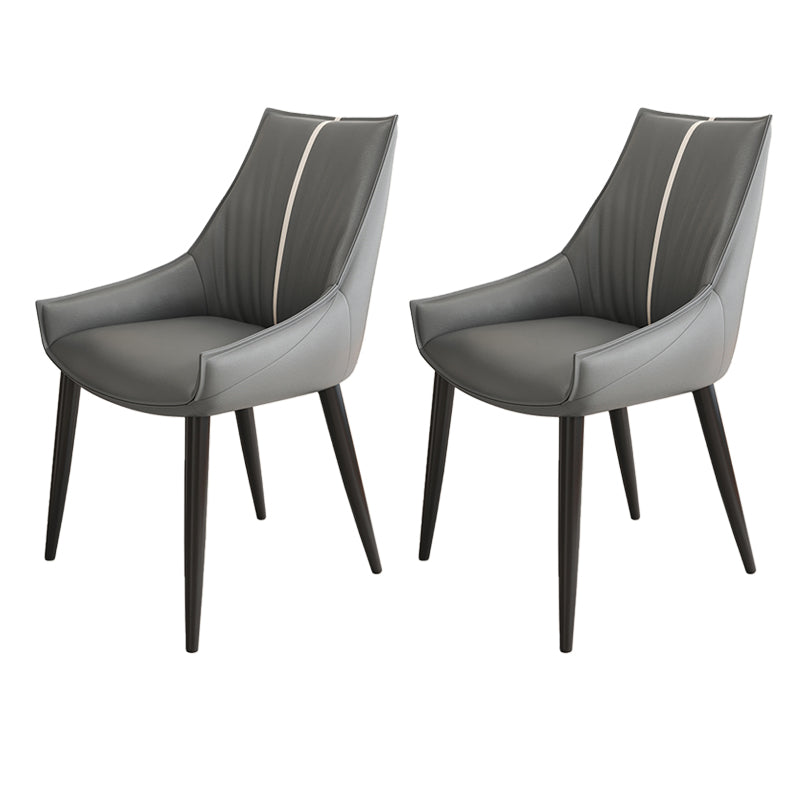 Glam Style Parsons Back Upholstered 4 Legs Home Use Dining Side Chair Dark Gray 2 Piece Set Black Clearhalo 'Dining Chairs' 'Dining Tables & Seating' 'dining_chair' 'furn' 'furn_dining_chair' 'Furniture' 'Kitchen & Dining Furniture' 7733943