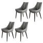 Glam Style Parsons Back Upholstered 4 Legs Home Use Dining Side Chair Dark Gray 4 Piece Set Black Clearhalo 'Dining Chairs' 'Dining Tables & Seating' 'dining_chair' 'furn' 'furn_dining_chair' 'Furniture' 'Kitchen & Dining Furniture' 7733944