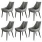 Glam Style Parsons Back Upholstered 4 Legs Home Use Dining Side Chair Dark Gray 6 Piece Set Black Clearhalo 'Dining Chairs' 'Dining Tables & Seating' 'dining_chair' 'furn' 'furn_dining_chair' 'Furniture' 'Kitchen & Dining Furniture' 7733945