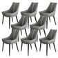 Glam Style Parsons Back Upholstered 4 Legs Home Use Dining Side Chair Dark Gray 8 Piece Set Black Clearhalo 'Dining Chairs' 'Dining Tables & Seating' 'dining_chair' 'furn' 'furn_dining_chair' 'Furniture' 'Kitchen & Dining Furniture' 7733946