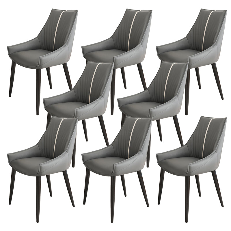 Glam Style Parsons Back Upholstered 4 Legs Home Use Dining Side Chair Dark Gray 8 Piece Set Black Clearhalo 'Dining Chairs' 'Dining Tables & Seating' 'dining_chair' 'furn' 'furn_dining_chair' 'Furniture' 'Kitchen & Dining Furniture' 7733946