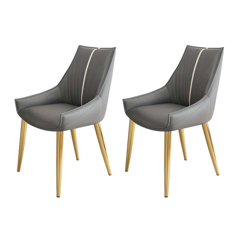 Glam Style Parsons Back Upholstered 4 Legs Home Use Dining Side Chair Dark Gray 2 Piece Set Brass Gold Clearhalo 'Dining Chairs' 'Dining Tables & Seating' 'dining_chair' 'furn' 'furn_dining_chair' 'Furniture' 'Kitchen & Dining Furniture' 7733948