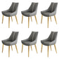 Glam Style Parsons Back Upholstered 4 Legs Home Use Dining Side Chair Dark Gray 6 Piece Set Brass Gold Clearhalo 'Dining Chairs' 'Dining Tables & Seating' 'dining_chair' 'furn' 'furn_dining_chair' 'Furniture' 'Kitchen & Dining Furniture' 7733950