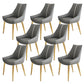 Glam Style Parsons Back Upholstered 4 Legs Home Use Dining Side Chair Dark Gray 8 Piece Set Brass Gold Clearhalo 'Dining Chairs' 'Dining Tables & Seating' 'dining_chair' 'furn' 'furn_dining_chair' 'Furniture' 'Kitchen & Dining Furniture' 7733951