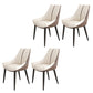 Glam Style Parsons Back Upholstered 4 Legs Home Use Dining Side Chair White-Brown 4 Piece Set Black Clearhalo 'Dining Chairs' 'Dining Tables & Seating' 'dining_chair' 'furn' 'furn_dining_chair' 'Furniture' 'Kitchen & Dining Furniture' 7733954