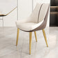 Glam Style Parsons Back Upholstered 4 Legs Home Use Dining Side Chair White-Brown 1 Piece Brass Gold Clearhalo 'Dining Chairs' 'Dining Tables & Seating' 'dining_chair' 'furn' 'furn_dining_chair' 'Furniture' 'Kitchen & Dining Furniture' 7733957