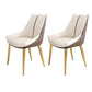 Glam Style Parsons Back Upholstered 4 Legs Home Use Dining Side Chair White-Brown 2 Piece Set Brass Gold Clearhalo 'Dining Chairs' 'Dining Tables & Seating' 'dining_chair' 'furn' 'furn_dining_chair' 'Furniture' 'Kitchen & Dining Furniture' 7733958