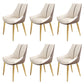 Glam Style Parsons Back Upholstered 4 Legs Home Use Dining Side Chair White-Brown 6 Piece Set Brass Gold Clearhalo 'Dining Chairs' 'Dining Tables & Seating' 'dining_chair' 'furn' 'furn_dining_chair' 'Furniture' 'Kitchen & Dining Furniture' 7733960