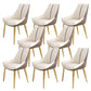 Glam Style Parsons Back Upholstered 4 Legs Home Use Dining Side Chair White-Brown 8 Piece Set Brass Gold Clearhalo 'Dining Chairs' 'Dining Tables & Seating' 'dining_chair' 'furn' 'furn_dining_chair' 'Furniture' 'Kitchen & Dining Furniture' 7733961
