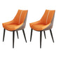 Glam Style Parsons Back Upholstered 4 Legs Home Use Dining Side Chair Orange Brown 2 Piece Set Black Clearhalo 'Dining Chairs' 'Dining Tables & Seating' 'dining_chair' 'furn' 'furn_dining_chair' 'Furniture' 'Kitchen & Dining Furniture' 7733963