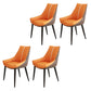 Glam Style Parsons Back Upholstered 4 Legs Home Use Dining Side Chair Orange Brown 4 Piece Set Black Clearhalo 'Dining Chairs' 'Dining Tables & Seating' 'dining_chair' 'furn' 'furn_dining_chair' 'Furniture' 'Kitchen & Dining Furniture' 7733964