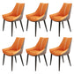 Glam Style Parsons Back Upholstered 4 Legs Home Use Dining Side Chair Orange Brown 6 Piece Set Black Clearhalo 'Dining Chairs' 'Dining Tables & Seating' 'dining_chair' 'furn' 'furn_dining_chair' 'Furniture' 'Kitchen & Dining Furniture' 7733965