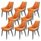 Glam Style Parsons Back Upholstered 4 Legs Home Use Dining Side Chair Orange Brown 8 Piece Set Black Clearhalo 'Dining Chairs' 'Dining Tables & Seating' 'dining_chair' 'furn' 'furn_dining_chair' 'Furniture' 'Kitchen & Dining Furniture' 7733966