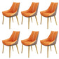 Glam Style Parsons Back Upholstered 4 Legs Home Use Dining Side Chair Orange Brown 6 Piece Set Brass Gold Clearhalo 'Dining Chairs' 'Dining Tables & Seating' 'dining_chair' 'furn' 'furn_dining_chair' 'Furniture' 'Kitchen & Dining Furniture' 7733970