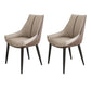 Glam Style Parsons Back Upholstered 4 Legs Home Use Dining Side Chair Gray-Brown 2 Piece Set Black Clearhalo 'Dining Chairs' 'Dining Tables & Seating' 'dining_chair' 'furn' 'furn_dining_chair' 'Furniture' 'Kitchen & Dining Furniture' 7733973