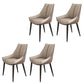 Glam Style Parsons Back Upholstered 4 Legs Home Use Dining Side Chair Gray-Brown 4 Piece Set Black Clearhalo 'Dining Chairs' 'Dining Tables & Seating' 'dining_chair' 'furn' 'furn_dining_chair' 'Furniture' 'Kitchen & Dining Furniture' 7733974