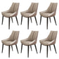 Glam Style Parsons Back Upholstered 4 Legs Home Use Dining Side Chair Gray-Brown 6 Piece Set Black Clearhalo 'Dining Chairs' 'Dining Tables & Seating' 'dining_chair' 'furn' 'furn_dining_chair' 'Furniture' 'Kitchen & Dining Furniture' 7733975