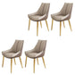 Glam Style Parsons Back Upholstered 4 Legs Home Use Dining Side Chair Gray-Brown 4 Piece Set Brass Gold Clearhalo 'Dining Chairs' 'Dining Tables & Seating' 'dining_chair' 'furn' 'furn_dining_chair' 'Furniture' 'Kitchen & Dining Furniture' 7733979