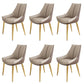 Glam Style Parsons Back Upholstered 4 Legs Home Use Dining Side Chair Gray-Brown 6 Piece Set Brass Gold Clearhalo 'Dining Chairs' 'Dining Tables & Seating' 'dining_chair' 'furn' 'furn_dining_chair' 'Furniture' 'Kitchen & Dining Furniture' 7733980