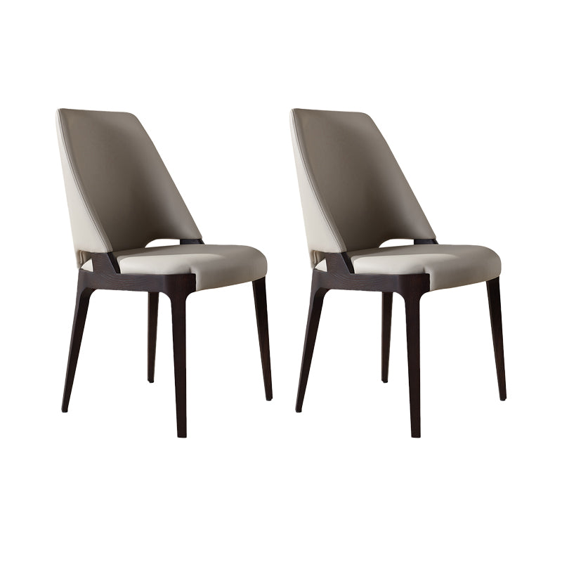 Sedia da pranzo in legno in pelle in pelle moderna per sala da pranzo