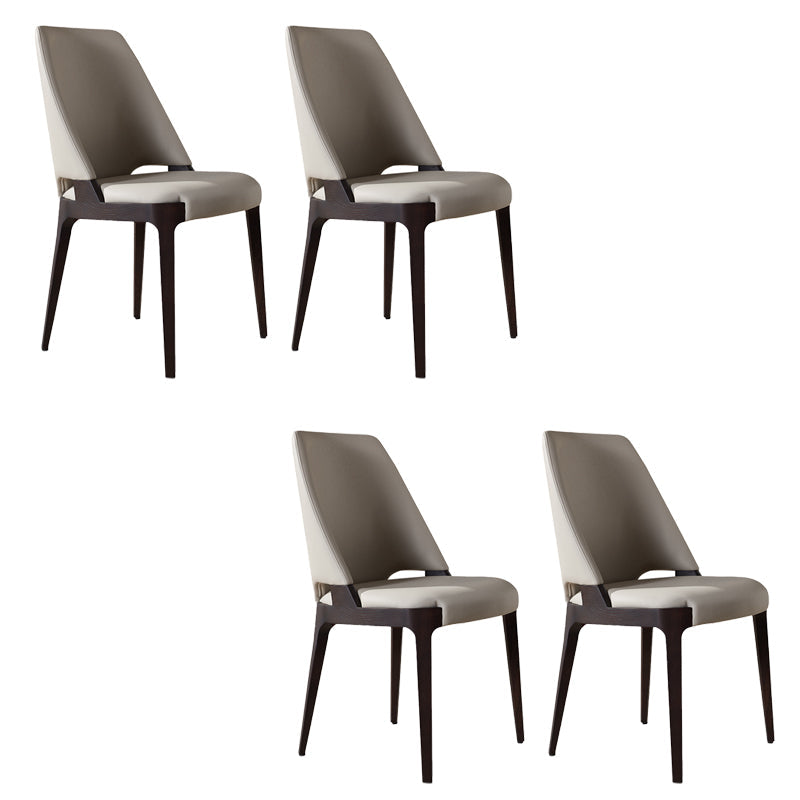 Sedia da pranzo in legno in pelle in pelle moderna per sala da pranzo
