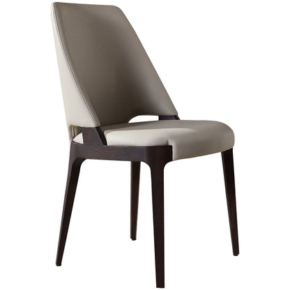 Sedia da pranzo in legno in pelle in pelle moderna per sala da pranzo