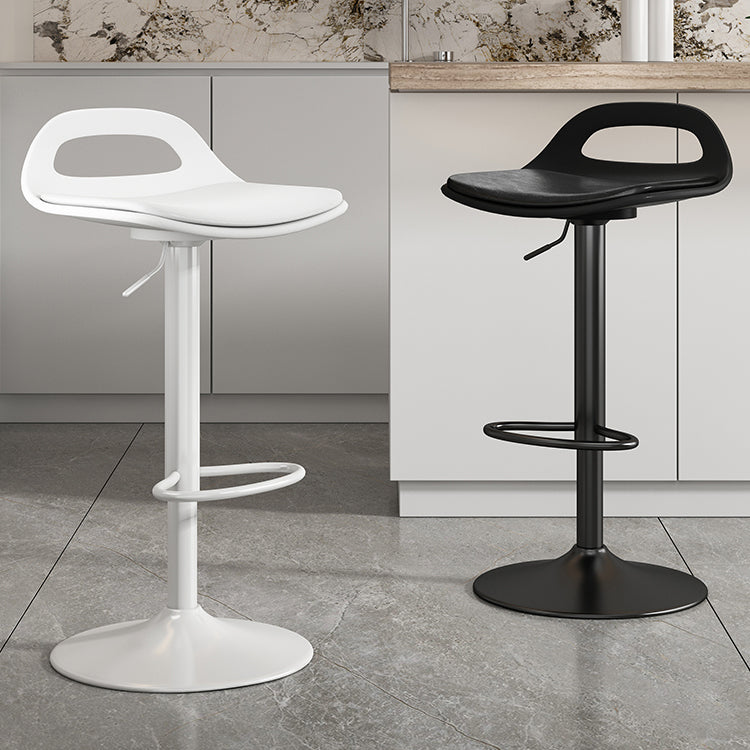 Modern Adjustable Height Swivel Low Back Bar Stools with Metal Base