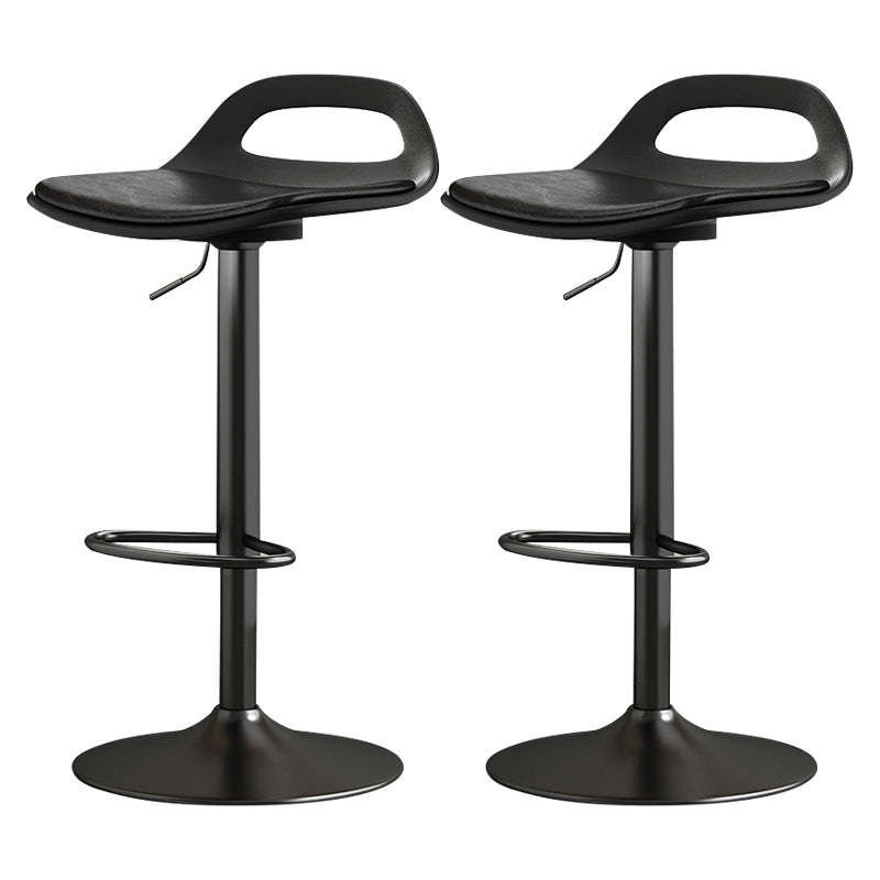 Modern Adjustable Height Swivel Low Back Bar Stools with Metal Base