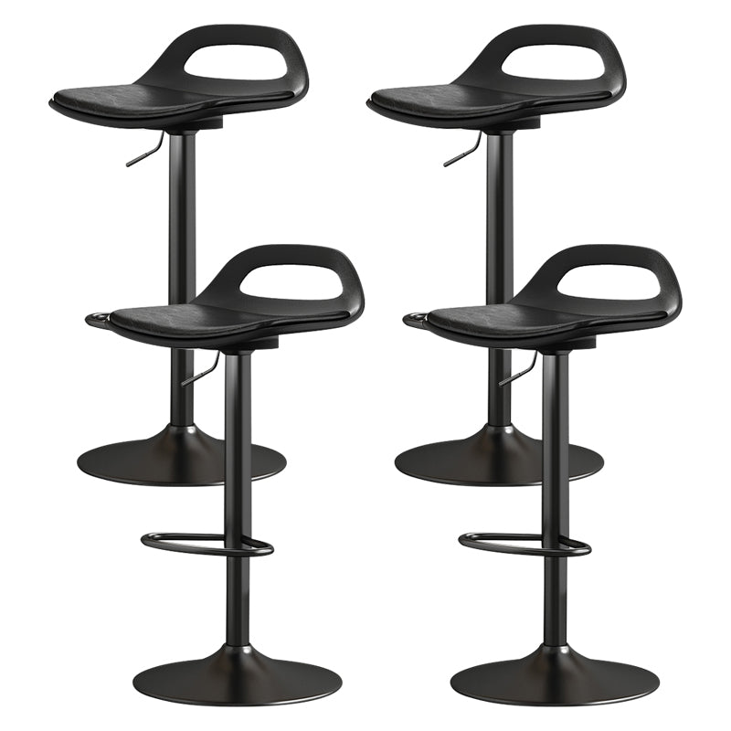 Modern Adjustable Height Swivel Low Back Bar Stools with Metal Base