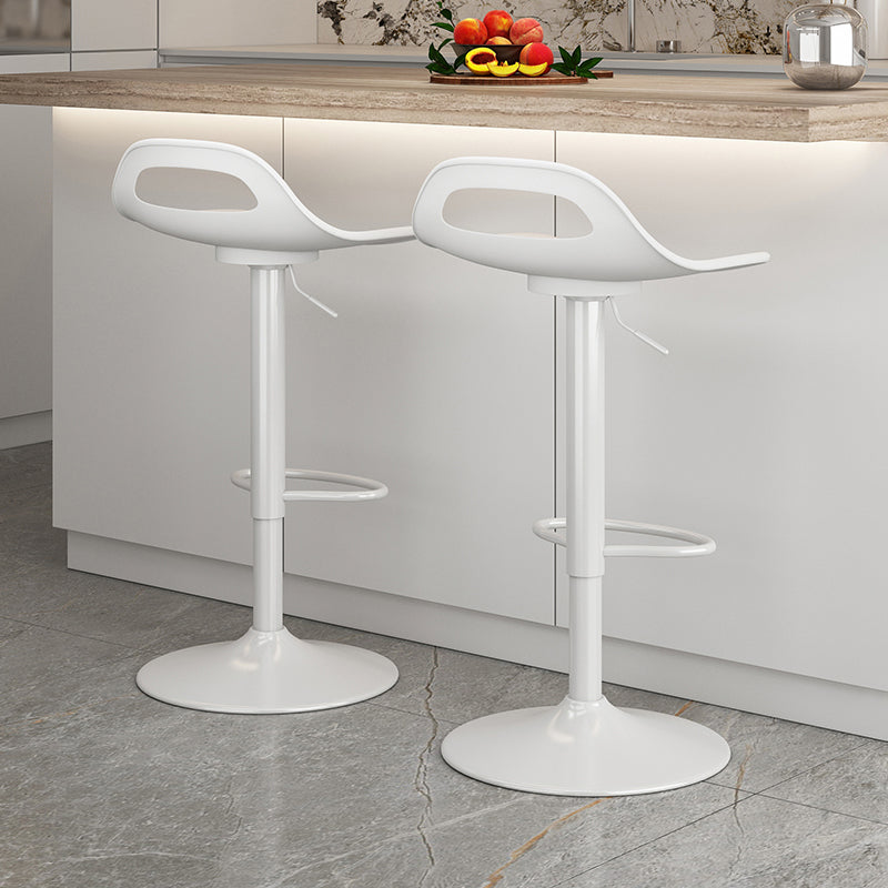Modern Adjustable Height Swivel Low Back Bar Stools with Metal Base