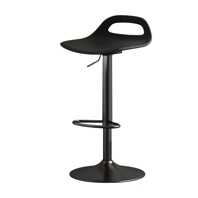 Modern Adjustable Height Swivel Low Back Bar Stools with Metal Base