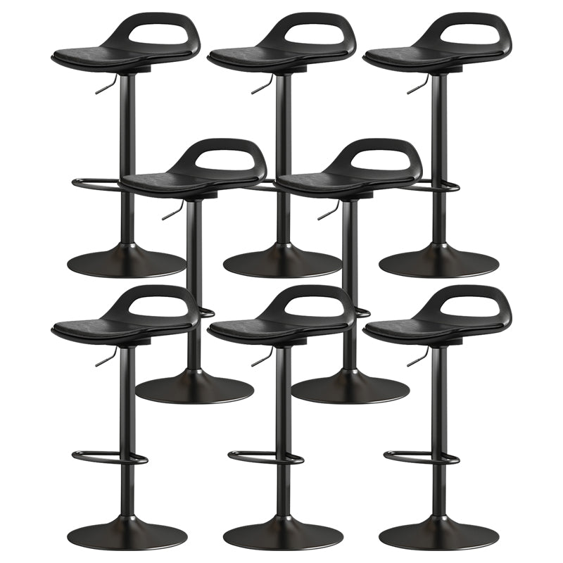 Modern Adjustable Height Swivel Low Back Bar Stools with Metal Base