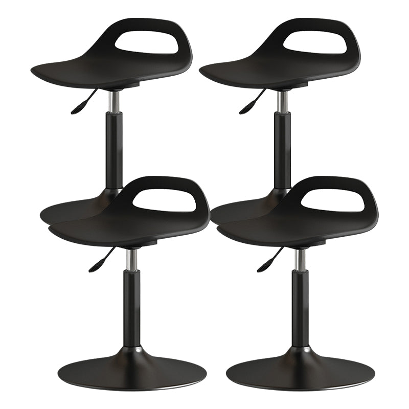Modern Adjustable Height Swivel Low Back Bar Stools with Metal Base