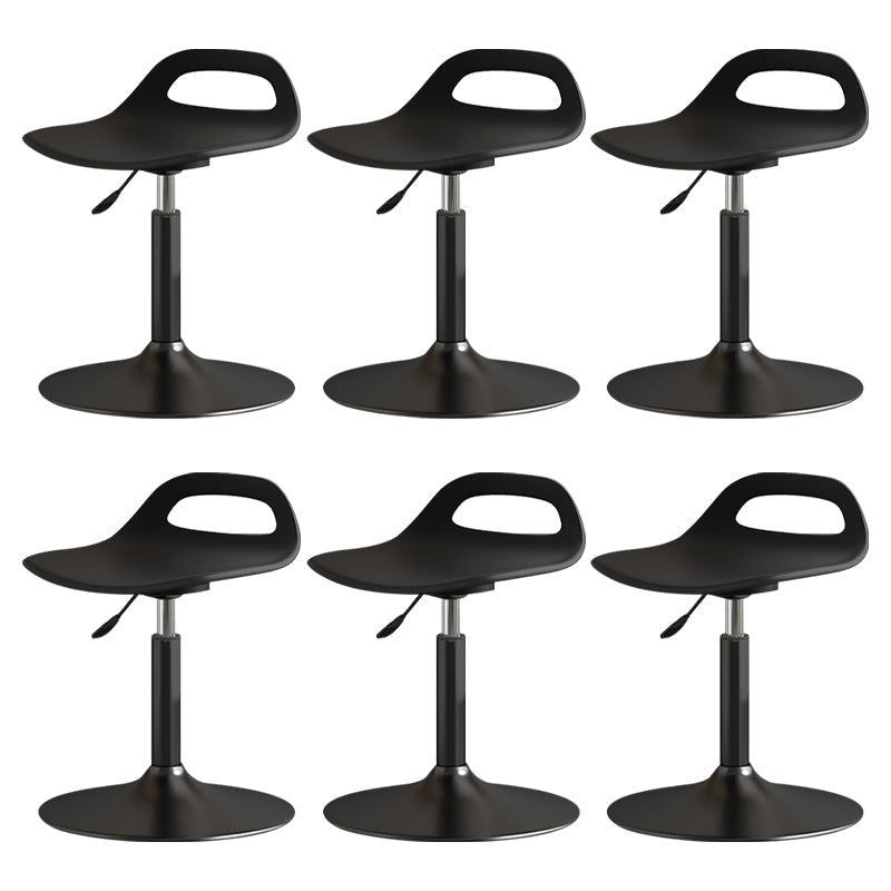Modern Adjustable Height Swivel Low Back Bar Stools with Metal Base