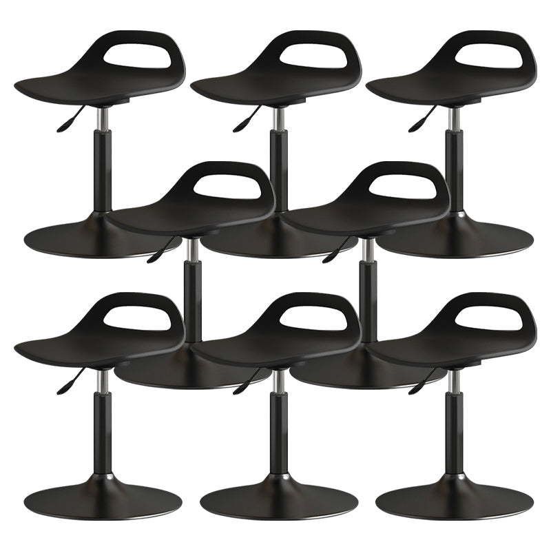 Modern Adjustable Height Swivel Low Back Bar Stools with Metal Base