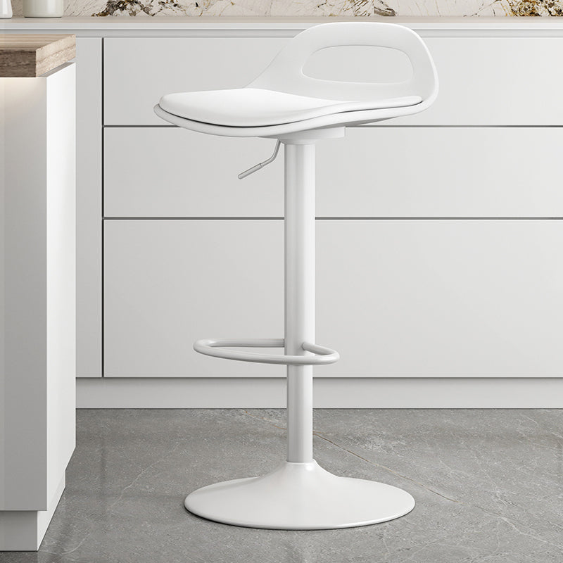 Modern Adjustable Height Swivel Low Back Bar Stools with Metal Base